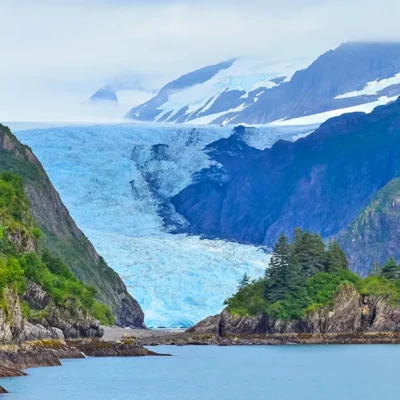 View of a Glacier on an Anchorage Flightseeing Tour